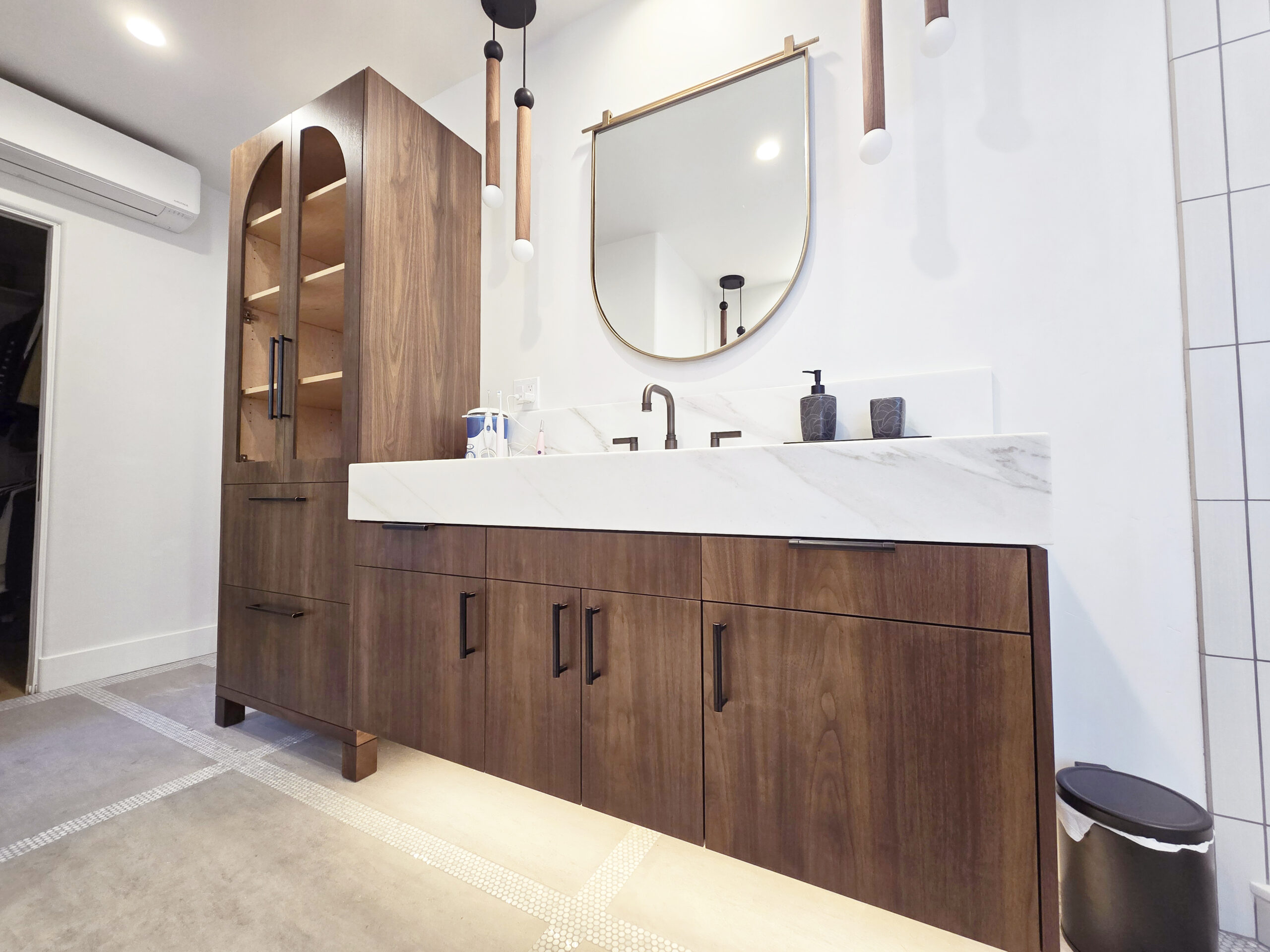 Custom cabinets in Van de Sande Master Bath by Caliber Woodcraft, Lake Forest, CA