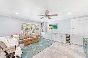 Modern condo remodel in Mission Viejo featuring custom Euro-style cabinets and contemporary design elements.