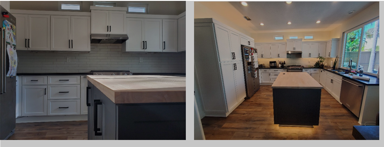 Kitchen Cabinet Refacing with New Custom Island Cabinets