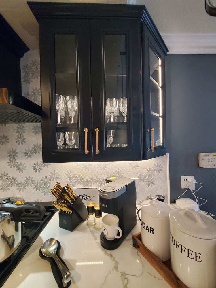 Cabinet Refacing in Black Satin in Rancho Santa Margarita, CA