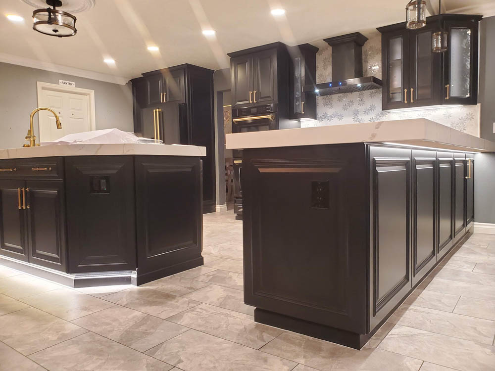 Cabinet Refacing in Black Satin in Rancho Santa Margarita, CA