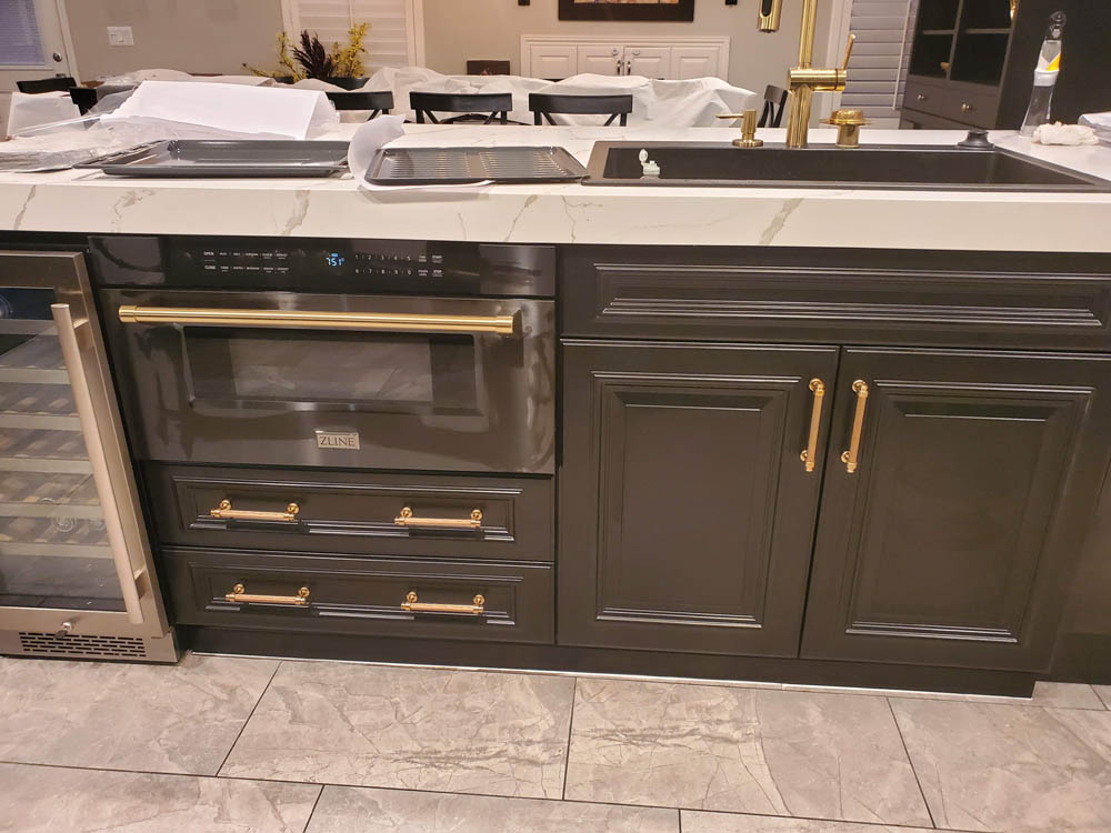 Cabinet Refacing in Black Satin in Rancho Santa Margarita, CA