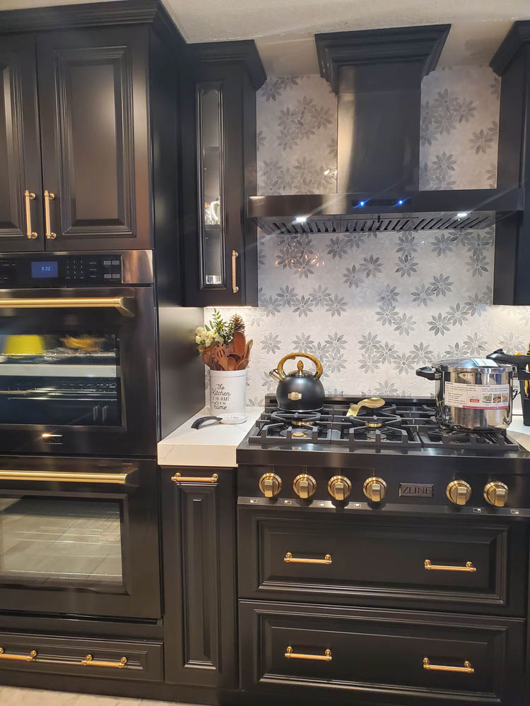 Cabinet Refacing in Black Satin in Rancho Santa Margarita, CA